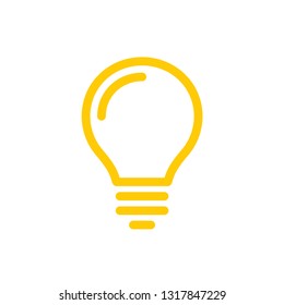 Lamp icon, idea and creation symbol, lightbulb vector