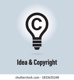 Lamp icon, idea and protection of copyrights