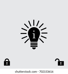 Lamp icon, idea vector illustration