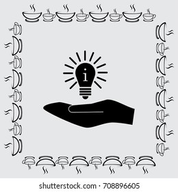 Lamp icon, idea vector illustration