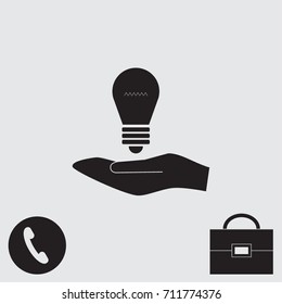 Lamp icon, idea vector illustration