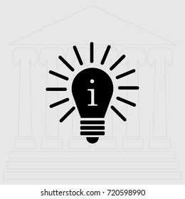 Lamp icon, idea vector illustration