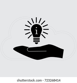 Lamp icon, idea vector illustration