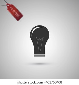 Lamp icon isolated on gray backgorund. EPS 10 VECTOR