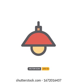 lamp icon isolated on white background. for your web site design, logo, app, UI. Vector graphics illustration and editable stroke. EPS 10.