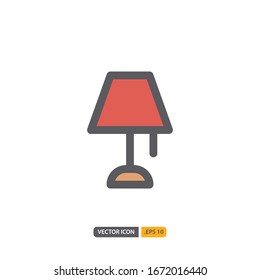 lamp icon isolated on white background. for your web site design, logo, app, UI. Vector graphics illustration and editable stroke. EPS 10.