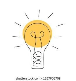 Lamp icon, light bulb idea vector illustration.