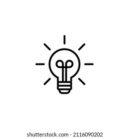 Icono de la lámpara. Signo y símbolo de la bombilla. símbolo de idea.