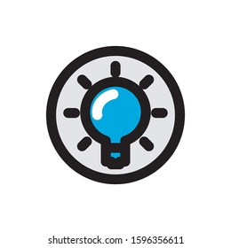 Lamp icon or Light Bulb vector on white background