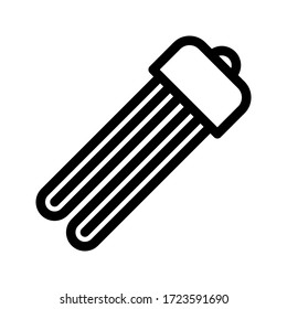 Icono de lámpara - ilustración vectorial de luz estilo plano en diseño moderno aislado en fondo blanco. Pasos 10