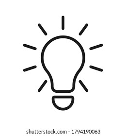 lamp icon - light bulb vector illustration flat style in trendy design isolated on blank background