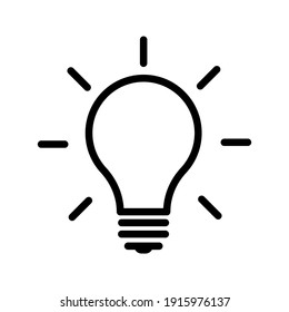 lamp icon - light bulb vector illustration flat style in trendy design isolated on white background color editable