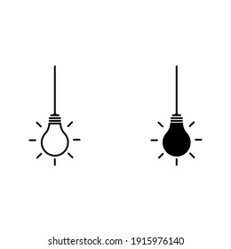 lamp icon - light bulb vector illustration flat style in trendy design isolated on white background color editable