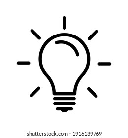 lamp icon - light bulb vector illustration flat style in trendy design isolated on white background color editable