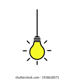 icono de lámpara - ilustración vectorial de la bombilla de luz estilo plano en diseño de moda aislado en color de fondo blanco editable