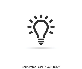icono de lámpara - ilustración vectorial de la bombilla de luz estilo plano en diseño de moda aislado en color de fondo blanco editable
