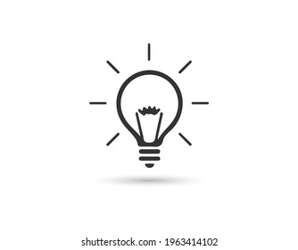 lamp icon - light bulb vector illustration flat style in trendy design isolated on white background color editable. EPS 10