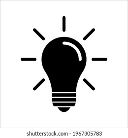 lamp icon - light bulb vector illustration flat style in trendy design isolated on white background color editable