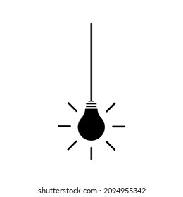 lamp icon - light bulb vector illustration flat style in trendy design color editable