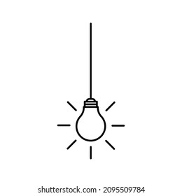 icono de lámpara - ilustración vectorial de bombilla de luz estilo plano en el diseño de moda color editable
