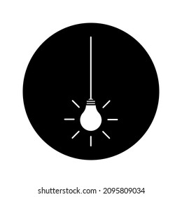 icono de lámpara - ilustración vectorial de bombilla de luz estilo plano en el diseño de moda color editable