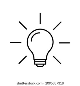 lamp icon - light bulb vector illustration flat style in trendy design color editable