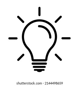 Lamp icon. Light bulb vector illustration flat style isolated on white background. EPS 10