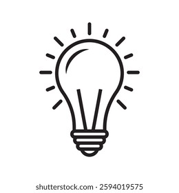 Lamp icon. Light bulb icon vector. idea symbol.
