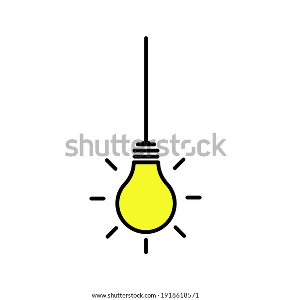 lamp icon -\
light bulb vector illustration flat style in trendy design isolated\
on white background color\
editable