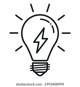 Lamp icon with light ray