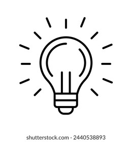 Plantilla de diseño de línea de icono de lámpara aislada