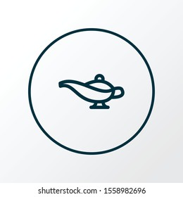 Lamp icon line symbol. Premium quality isolated genie element in trendy style.