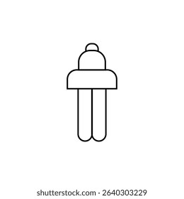 Lamp icon logo design. Long U shape lamp sign and symbol.