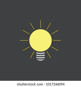Lamp icon logo on dark background design vector