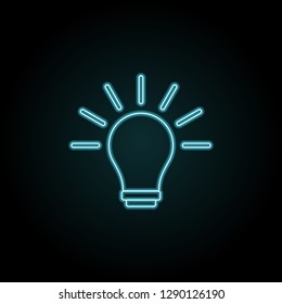 lamp icon in neon style. Simple thin line, outline vector of education icons for UI and UX, website or mobile application