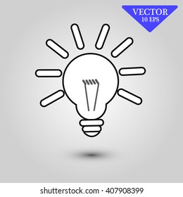 Lamp icon on background. Vector illustration.
