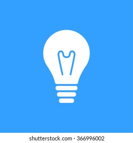 Lamp  icon  on blue background. Vector illustration.
