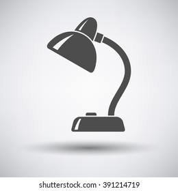 Lamp icon on gray background with round shadow. Vector illustration.