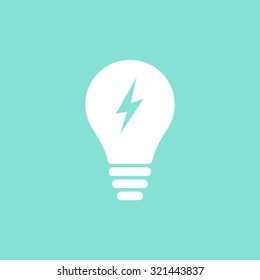 Lamp  icon on green background. Vector illustration.