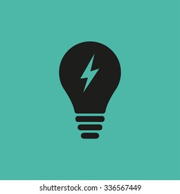 Lamp  icon  on green background. Vector illustration.