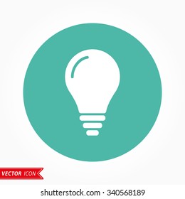 Lamp  icon  on green background. Vector illustration.