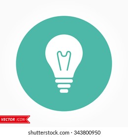Lamp  icon  on green background. Vector illustration.