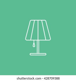 Lamp Icon On Green Background