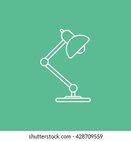Lamp Icon On Green Background