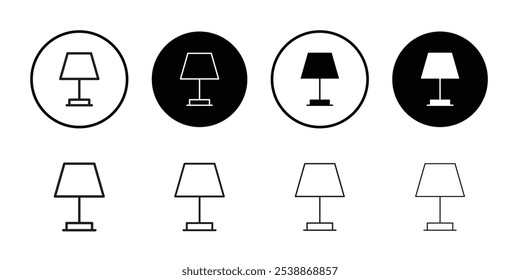 Lamp icon outline set sign