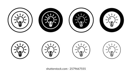 Lamp icon Outline thin set pack series