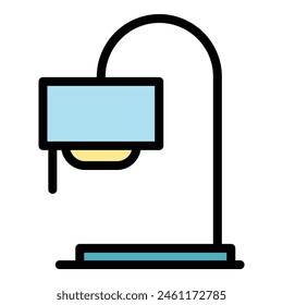 Lamp icon outline vector. Floor stand. Interior light color flat