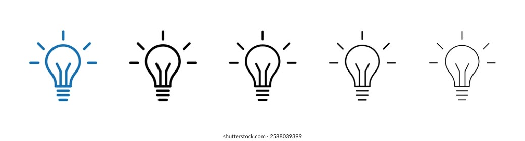 Lamp icon Outline vector logo for web ui