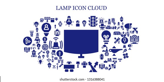 lamp icon set. 93 filled lamp icons.  Collection Of - Night stand, Idea, Illumination, Tungsten, Lightbulb, Traffic light, Sofa, Spotlight, Lamp, Desk, Graphic design, Torch, Double bed