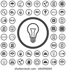 Lamp icon. Set con technology icons